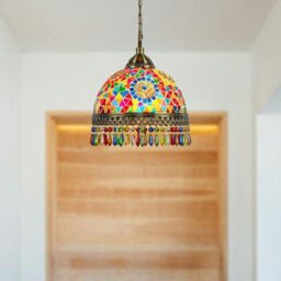 Turkish Moroccan Style Chandelier With Multi Coloured Acrylic Jewel Droplets Pendant Lights - thumbnail 8