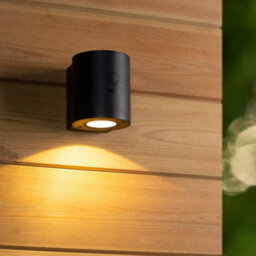 Lucide Perth Wall Light Outdoor- Solar Diameter 9Cm Led Dim. 2850K/3150K Ip65 - Day/night Sensor - Black - thumbnail 3