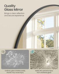 Songmics Full Length Mirror, 180 X 80 Cm, Arched Full Body Mirror With Stand, Aluminium Alloy Frame Floor Mirror, Tempered Glass - thumbnail 4