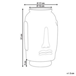 Beliani Retro-Inspired Glass Vase Blue Face Motif 17Cm X 31Cm - Decorative Indoor Centrepiece - thumbnail 4