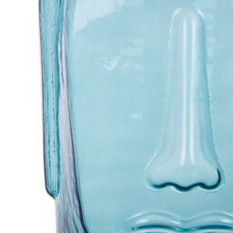 Beliani Retro-Inspired Glass Vase Blue Face Motif 17Cm X 31Cm - Decorative Indoor Centrepiece - thumbnail 6