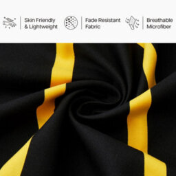 Aspire Homeware Printed Microfiber Duvet Cover Set, Ochre & Black Wave Reversible, King, (L)220Cm X (W)230Cm - thumbnail 5
