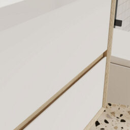 Probaty Bathrooms Wall Vanity Unit,600X400X520mm,glossy White Combined With Oak Color,2-Drawer With Artificial Stone Basin - thumbnail 6