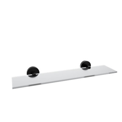 Banyetti Nero Noir Round Glass Shelf - Matt Black