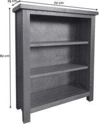 Home Furniture Group Oakcroft Swr3 Rustic Medium Wood Small Bookcase Compact 2-Shelf Fully Assembled Unit - thumbnail 2