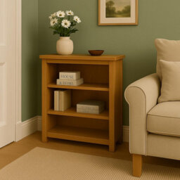Home Furniture Group Oakcroft Swr3 Rustic Medium Wood Small Bookcase Compact 2-Shelf Fully Assembled Unit - thumbnail 3