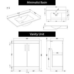 Royal Bathrooms Turin 1300mm Indigo Grey Gloss 2 Doors Furniture Pack With Minimalist Basin & Qubix Back To Wall Toilet - thumbnail 9