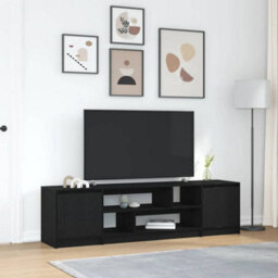 Berkfield Durable Tv Cabinet Black Oak 188.5X41X50 Cm Engineered Wood - thumbnail 2