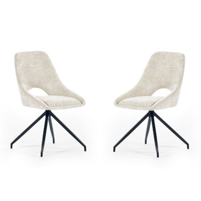 Oakham Pembroke Premium Cream Chenille Upholstered Dining Chairs - Set Of 2 - image 1
