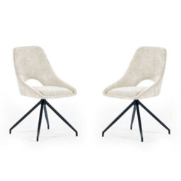 Oakham Pembroke Premium Cream Chenille Upholstered Dining Chairs - Set Of 2 - thumbnail 1