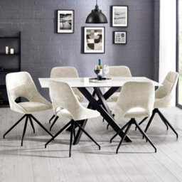 Oakham Pembroke Premium Cream Chenille Upholstered Dining Chairs - Set Of 2 - thumbnail 8