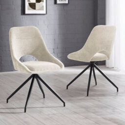 Oakham Pembroke Premium Cream Chenille Upholstered Dining Chairs - Set Of 2 - thumbnail 4