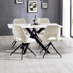 Oakham Pembroke Premium Cream Chenille Upholstered Dining Chairs - Set Of 2 - thumbnail 7