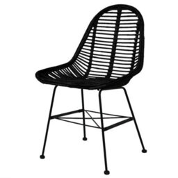 Berkfield Dining Chairs 6 Pcs Black Natural Rattan - thumbnail 2