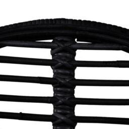 Berkfield Dining Chairs 6 Pcs Black Natural Rattan - thumbnail 4