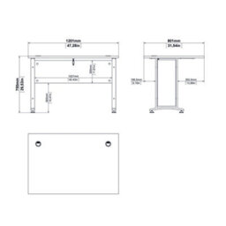 Wyld Haus Dris 120Cm Natural Oak-Effect Desk With White Legs - thumbnail 7
