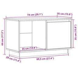 Vidaxl Tv Cabinet White 74X35X44 Cm Solid Wood Pine Tv Cabinets - thumbnail 3
