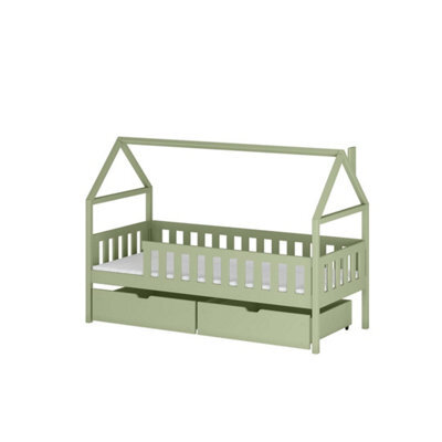 Arte Olive Wooden Single Bed Domi W198Cm - Fresh Contemporary Bed With Secure Sleep Feature - image 1