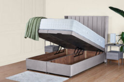 UKBEDFURNITURE Victoria Plush Silver End Opening Divan Ottoman Bed With 54 Inch Headboard - thumbnail 2