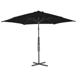 Berkfield Elegant Outdoor Parasol With Steel Pole Black 300X230 Cm - thumbnail 3