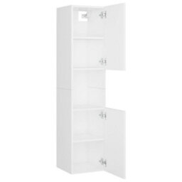 Berkfield Bathroom Furniture Set White Engineered Wood - thumbnail 5