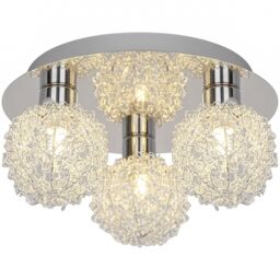 GoodHome Apheliotes Plate Gloss Metal Chrome 3 Lamp Led Ceiling Light - thumbnail 2
