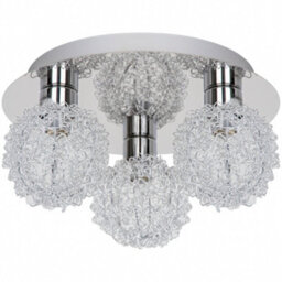 GoodHome Apheliotes Plate Gloss Metal Chrome 3 Lamp Led Ceiling Light - thumbnail 1