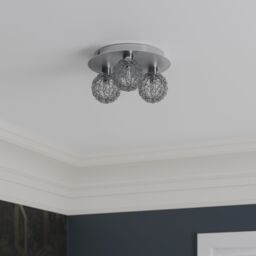 GoodHome Apheliotes Plate Gloss Metal Chrome 3 Lamp Led Ceiling Light - thumbnail 5