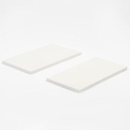 Ohs Set Of 2 Floating Wall Shelves Home Display Shelf Storage, Large - White - thumbnail 1