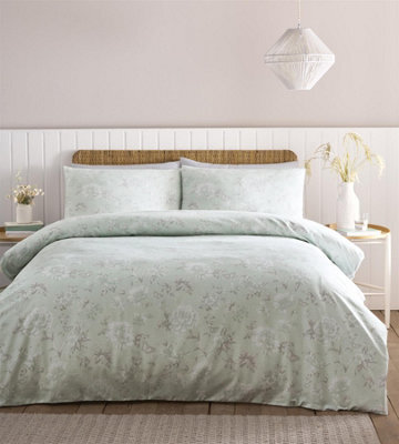 Charlotte Thomas Mia Super King Duvet Cover Bedding Bed Set Floral Duck Egg Green - image 1