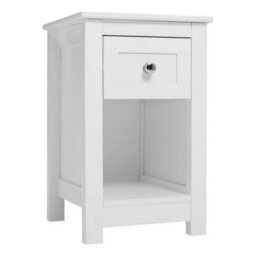 White Wooden Side End Table W/ Drawer & Shelf Bedroom Nightstand Bedside Table - thumbnail 6