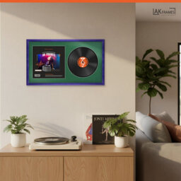 "30X17"" Purple Classic Vinyl Record Frame With Emerald Mount For 12 Inch Lp Album Cover & Disc - Ak Frames" - thumbnail 5
