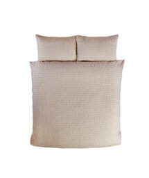 Rapport Home Seersucker Luxury Polyester Duvet Cover Set & Pillowcase Single Cream - thumbnail 3
