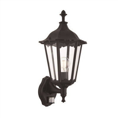 Luminosa Lighting Luminosa Burford 1 Light Outdoor Wall Lantern Matt Black Paint, Glass Ip44, E27