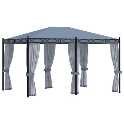 Berkfield Gazebo With Mesh Screens 3X4 M Anthracite Steel - image 1