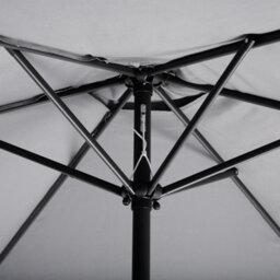 Wyld And Coco Garden Sun Parasol Grey Fabric 230Cm Hexagonal Weather-Resistant With Crank - thumbnail 8