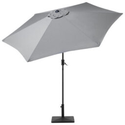 Wyld And Coco Garden Sun Parasol Grey Fabric 230Cm Hexagonal Weather-Resistant With Crank - thumbnail 4