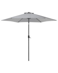 Wyld And Coco Garden Sun Parasol Grey Fabric 230Cm Hexagonal Weather-Resistant With Crank - thumbnail 1
