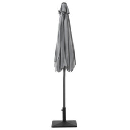 Wyld And Coco Garden Sun Parasol Grey Fabric 230Cm Hexagonal Weather-Resistant With Crank - thumbnail 7