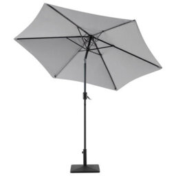 Wyld And Coco Garden Sun Parasol Grey Fabric 230Cm Hexagonal Weather-Resistant With Crank - thumbnail 5