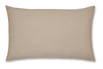 Catherine Lansfield Pillowcases Easy Iron Percale Standard 50X75Cm Pack Of 2 Pillow Cases With Envelope Closure Natural - image 1