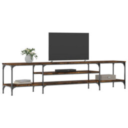 Berkfield Tv Cabinet Smoked Oak 201X35X45 Cm Engineered Wood&iron - thumbnail 3
