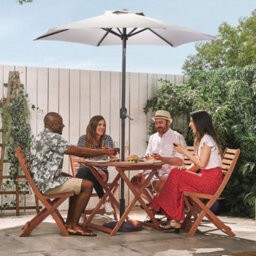 Vonhaus Parasol 2M, Garden Umbrella, Sun Shade Canopy With Hand Crank, Tilt Function, Uv30+ Protection, Air Vent, Steel Frame - thumbnail 8