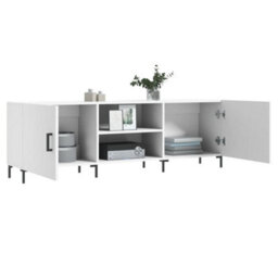Berkfield Tv Cabinet White 150X30X50 Cm Engineered Wood - thumbnail 4