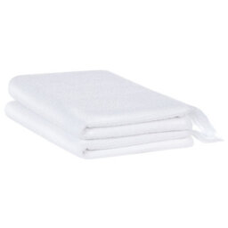 Beliani Set Of 2 Towels Atiu Terry Cotton White - thumbnail 1