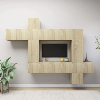 Berkfield 10 Piece Tv Cabinet Set Sonoma Oak Engineered Wood - image 1