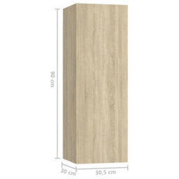 Berkfield 10 Piece Tv Cabinet Set Sonoma Oak Engineered Wood - thumbnail 8