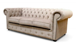 Chesterfield Handmade 3 Seater Sofa Settee Odyssey Parchment Cream Fabric In Classic Style - thumbnail 2