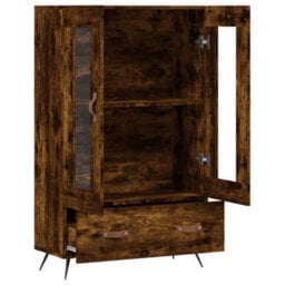 Berkfield Modern Highboard Smoked Oak 69.5X31X115 Cm Engineered Wood - thumbnail 5