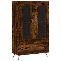 Berkfield Modern Highboard Smoked Oak 69.5X31X115 Cm Engineered Wood - thumbnail 1